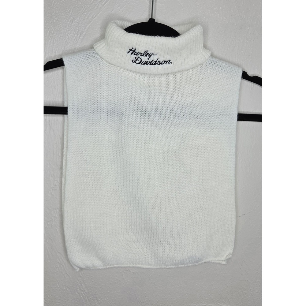 Rare Harley Davidson White Dickie Collared Mock Turtleneck One Size Made In USA
